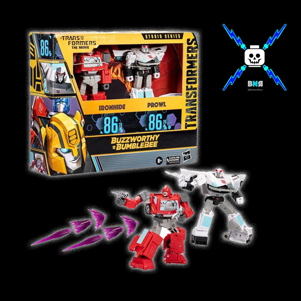 Transformers Buzzworthy Bumblebee 86 Ironhide and Prowl 2 Pack